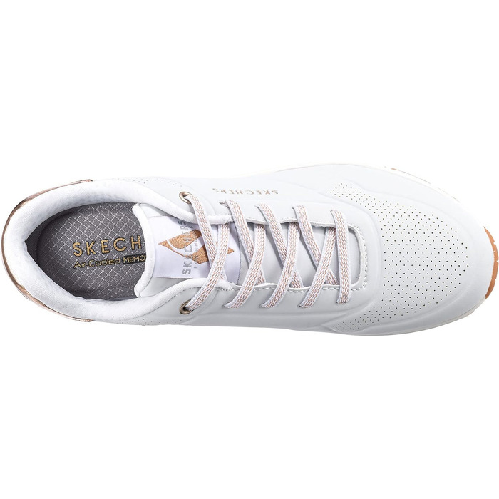 Кросівки жіночі Skechers UNO Shimmer Away White/Rose Gold 40 EU з Durabuck та Duraleather