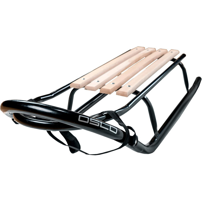 Металевий санний Oslo з спинкою, ременями безпеки, ручкою для штовхання та мішком для ніг. Ідеальний дитячий санки для дітей та дорослих. Витримує до 120 кг (O6 - без мішка для ніг)