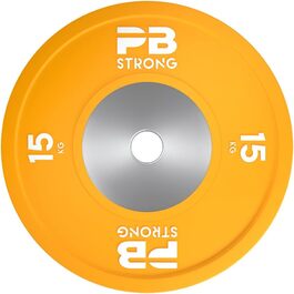 PERFORMBETTER PB Strong професійні диски для штанги, гумове покриття, вага 15 кг, отвір 50 мм, для тренувань і змагань