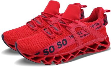 Чоловічі кросівки для бігу JSLEAP - спортивні, дихаючі, легкі, розмір 45 EU, червоні