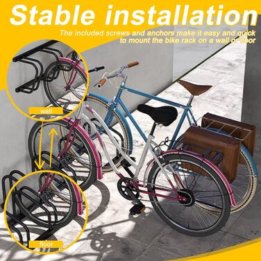 Підставка для велосипедів на 6 велосипедів FIVMEN - стійка для паркування, чорна