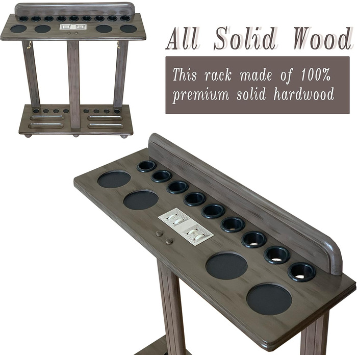 Стійка для зберігання 9 кий для більярдного столу Boden, аксесуари для більярдного столу, лічильник. Виготовлена з масиву твердої деревини.