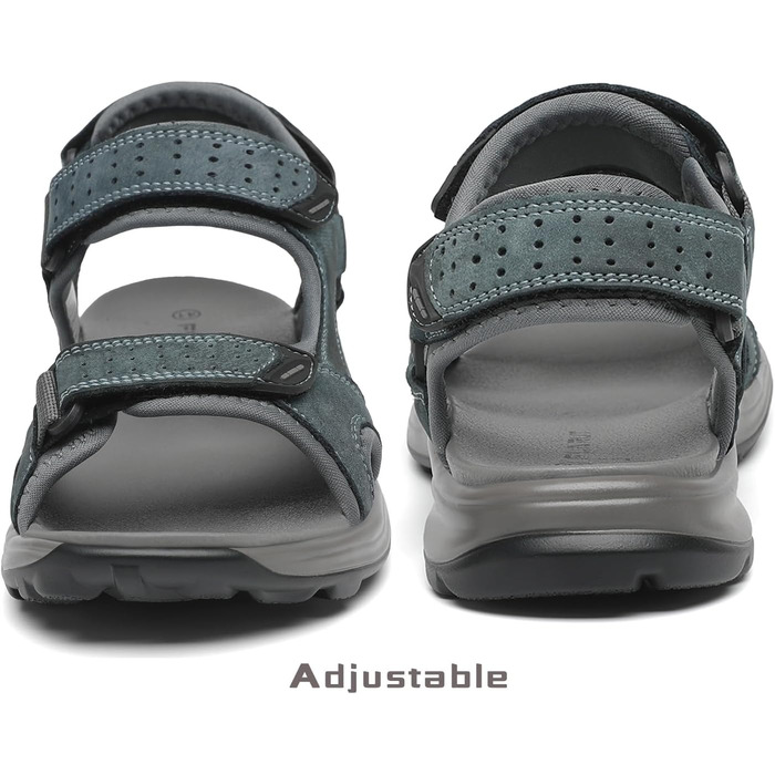 Чоловічі сандалі FLARUT для трекінгу та активного відпочинку, шкіра, сірі, 39 EU