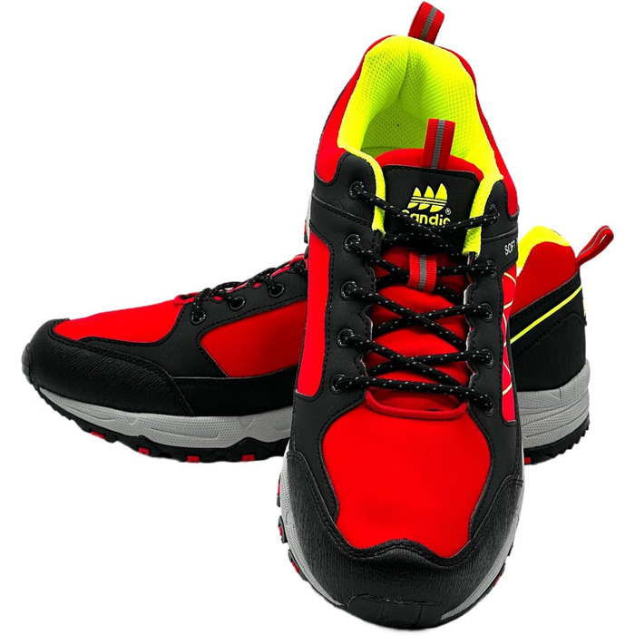 Чоловічі та жіночі трекінгові черевики Softshell для хайкінгу та трейлраннінгу (44 EU, Чорний, Червоний, Зелений)