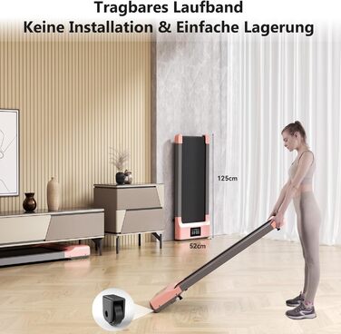 Walking Pad Max - біговий килимок для дому з тренувальним режимом, тихий, з офісним столом, рожевий, 90 см
