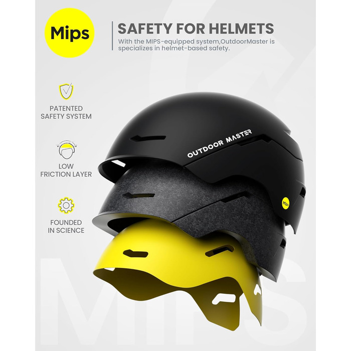Шолом OutdoorMaster ELK MIPS з маскою для лиж та сноуборду - чорний мат, для чоловіків, жінок та підлітків