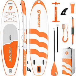 FBSPORT SUP дошка Stand Up Paddle 335 см для дорослих, надувна, з антиковзким покриттям, 160 кг, комплект з насосом та аксесуарами для йоги, подорожей, серфінгу, помаранчевий