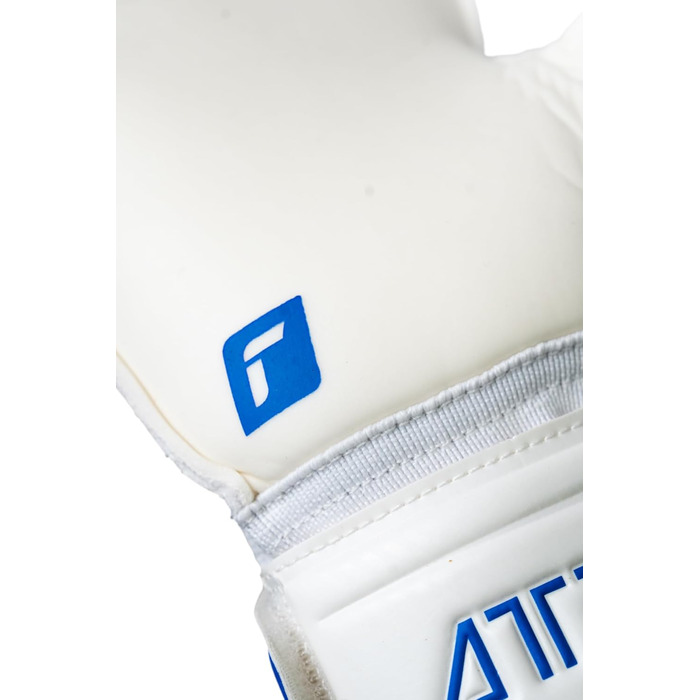 Воротарські рукавиці Reusch Attrakt Solid: професійні, з синтетичним латексом, біло-темно-сині (360° стабілізація)