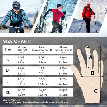 Зимові рукавички LERWAY з підтримкою сенсорного екрану, чорні, для чоловіків та жінок, неслизькі, вітронепроникні, для спорту, бігу, їзди, гірського велосипеда, скелелазіння, походів, водонепроникні