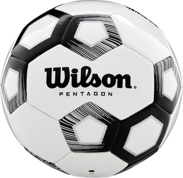 М'яч для футболу Wilson PENTAGON, розмір 4, 30-секційний дизайн, білий/чорний, WTE8527XB04