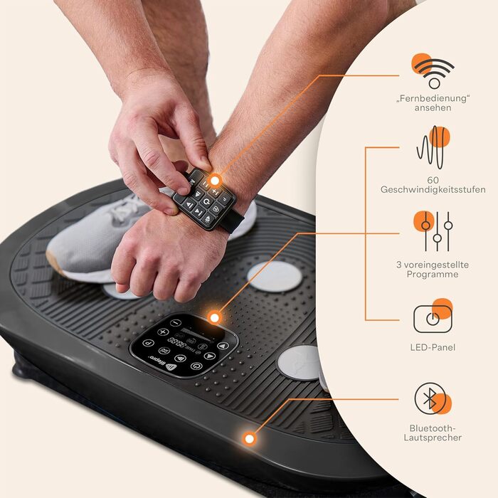 Вібраційна платформа Lifepro Vibrationsplatte – 4D віброплатформа електрична для всього тіла, чорна