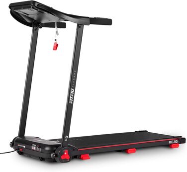 Біговий тренажер FITFIU MC-90 з мотором 2.0 HP, регулюванням швидкості до 14 км/год та нахилом 9%, з підключенням до Kinomap, Zwift та Fitime, динаміком та тримачем для планшета