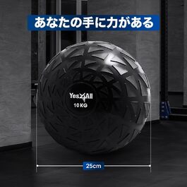 Yes4All Слам-бол PVC з антиковзким покриттям, вага 10 кг, для тренувань у залі та вдома