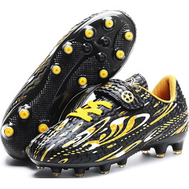 Дитячі футбольні бутси для хлопчиків та дівчаток. Професійні футбольні бутси з шипами для тренувань. Розмір 29 EU, чорний та золотий колір.