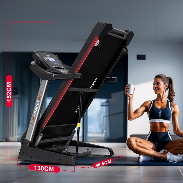 Біговий тренажер CharonFit T800: складний, потужний, до 160 кг, 20 км/год, з монітором