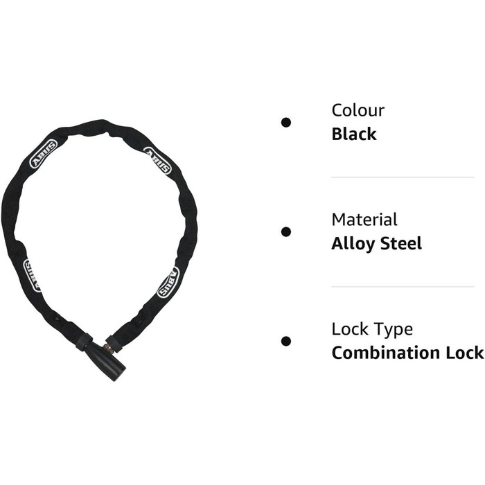 Замок для велосипеда ABUS Steel-O-Chain 5805K – сталевий ланцюговий замок, рівень безпеки 5, 75 см (чорний)