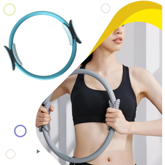 Кільце для йоги PP Fitness Ring, блакитне: для жінок, дівчат, пілатес, фітнес, йога, легке, портативне