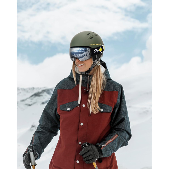 Гірськолижні окуляри OutdoorMaster Ultra з лінзами ZEISS, магнітні змінні лінзи (Срібляста 17% + Прозора), протизапотівання, OTG для сноуборду