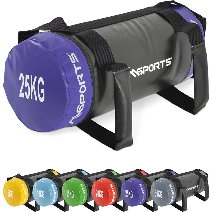 MSPORTS Power Bag Premium 5-30 кг – мішок для функціонального тренінгу, вага 25 кг, фітнес-сек, пісочний мішок