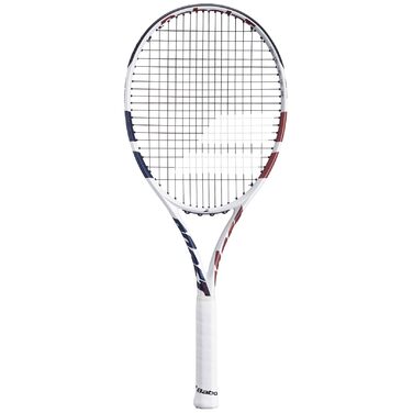 Тенісна ракетка Babolat Boost Drive: легкий графітовий фрейм, велика головка, струни 16x19, для початківців, білий/кораловий гріп