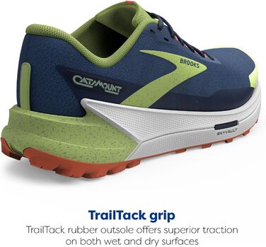 Чоловічі кросівки для трейлраннінгу Brooks Catamount 2, розмір 43 EU, Navy/Firecracker/Sharp Green