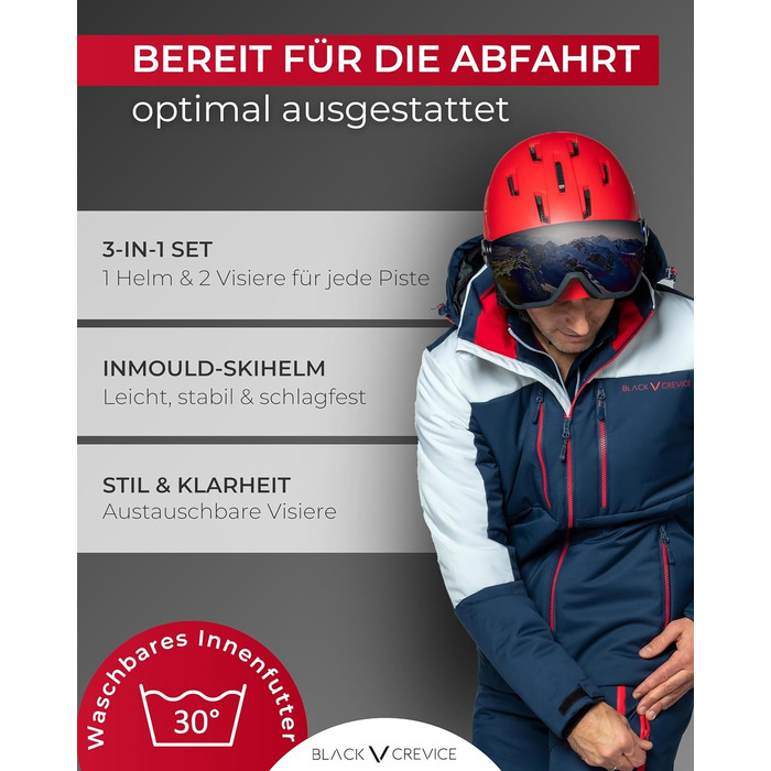 Шолом гірськолижний Black Crevice Arlberg з візором 2 шт. S/M (54-57) чорний