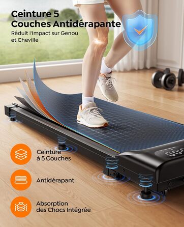 Walking Pad з нахилом (4%/9%) – компактне бігове полотно для дому з регулюванням нахилу, 1-8 км/год, з підключенням до додатку та пультом дистанційного керування, подвійним амортизатором, до 120 кг, без монтажу, портативне з вбудованими роликами – для офі