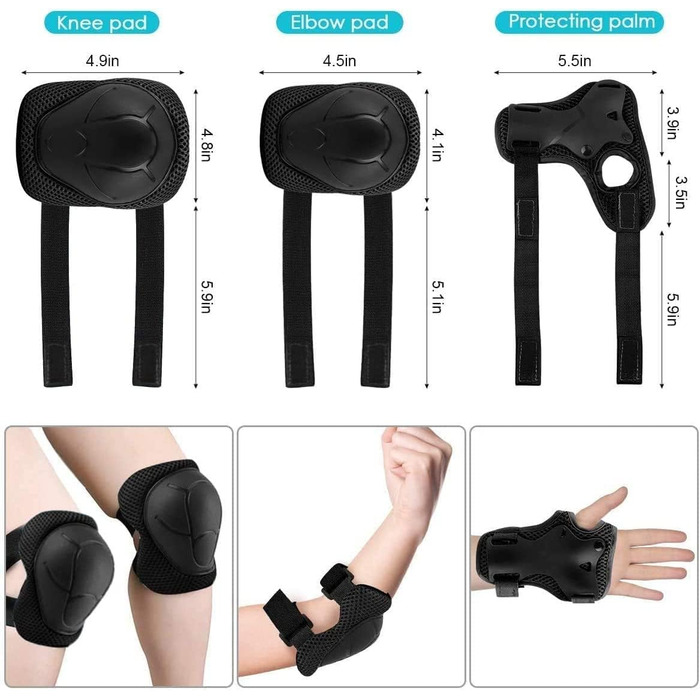 Захисний шолом для дітей та підлітків з наколінниками, налокітниками та підпліччями для мультиспорту, скейтбордингу, велосипеда та їзди на конях
