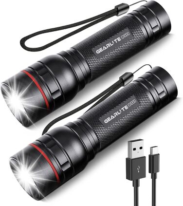 LED ліхтарик GEARLITE Mini 2000 Lumen, 3 режими, Zoom, IP65, для кемпінгу та активного відпочинку