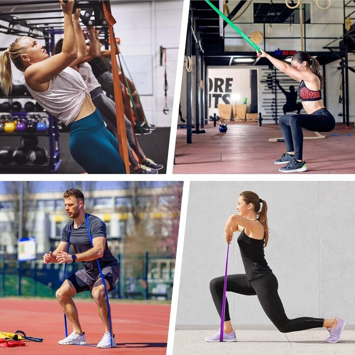 Стрічки опору HANSPY для фітнесу (5 рівнів) - фітнес-стрічки для силових тренувань, йоги, фізіотерапії, з дверним анкером (5 шт.)