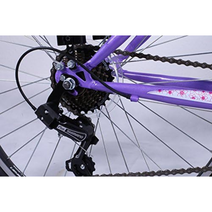 Дитячий велосипед Talson 24 дюйми, 21-швидкість Shimano, з підсвіткою, фіолетово-білий