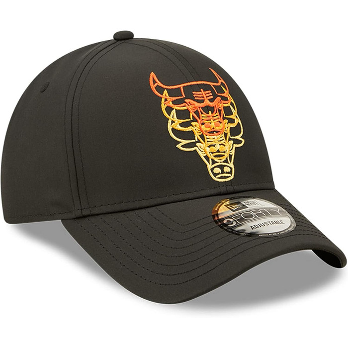 Кепка New Era NBA 9FORTY Chicago Bulls з логотипом Stacked, чорна