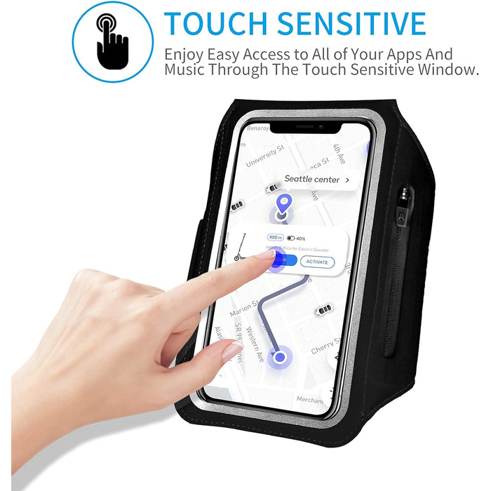 Спортивний браслет Haissky з кишенькою для навушників - чохол для телефону на руку для iPhone та Huawei