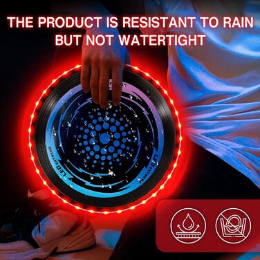 Фрісбі світне LED Ultimate Frisbee для дітей та дорослих, м'який диск з 49 LED-ліхтариками, блакитний