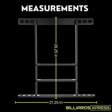 Тримач для кия для більярду Pool-Queue-Regal з 16 тримачами для куль та 6 шт. крейди, чорний