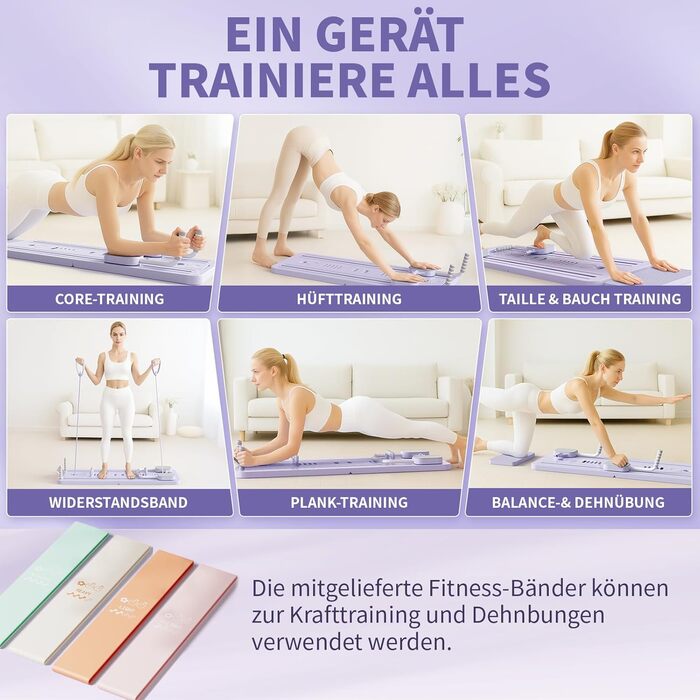 Реформатор Pilates Northdeer, оновлена версія 2025, складаний фітнес-борд 8-в-1, чорний