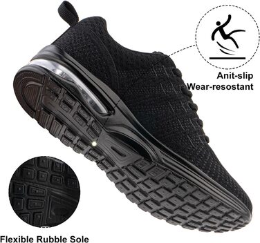 Жіночі кросівки для бігу Hitmars: спортивне взуття з повітряною подушкою, дихаюче, з неслизькою підошвою, легкі, для бігу по вулицях, для фітнесу, ходьби, розміри EU 36-42, чорний колір