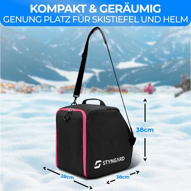 Чохол для лижних черевиків для дітей з відділенням для шолома [40 л] - ISCHGL (чорний-рожевий)