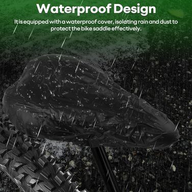 Гелевий велосипедний сідло MSDADA для жінок та чоловіків, водонепроникний, зелений