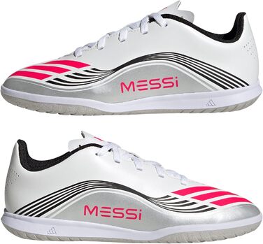 Дитячі футбольні бутси Adidas F50 Messi Club Indoor для залу, розмір 5, білі