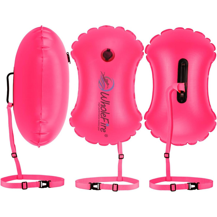 Надувна плавуча куртка WholeFire 20L рожева: водонепроникна сумка, висока видимість для плавання, каякінгу, снорклінгу та триатлону