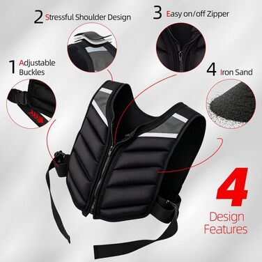 Утяжелитель Abahub 4.5 кг (10lb) унісекс з блискавкою та світловідбиваючими смугами для фітнесу, бігу, силових тренувань