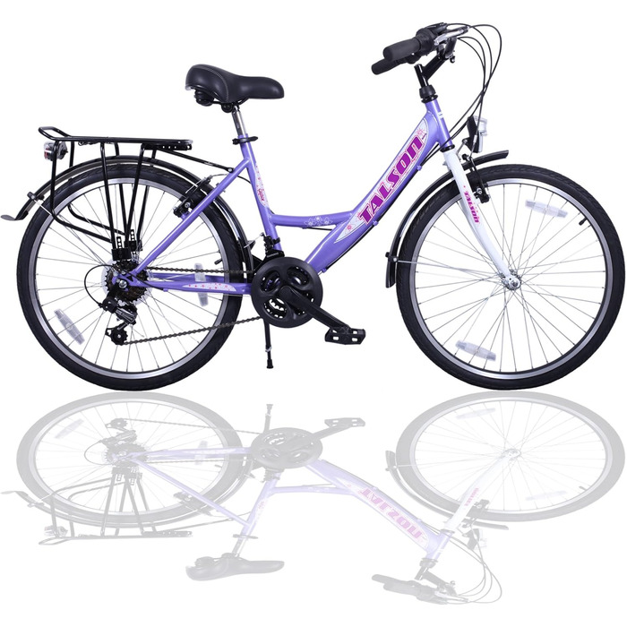 Велосипед Talson 24 дюйми, 21-швидкісна Shimano, з підсвіткою, лілово-білий