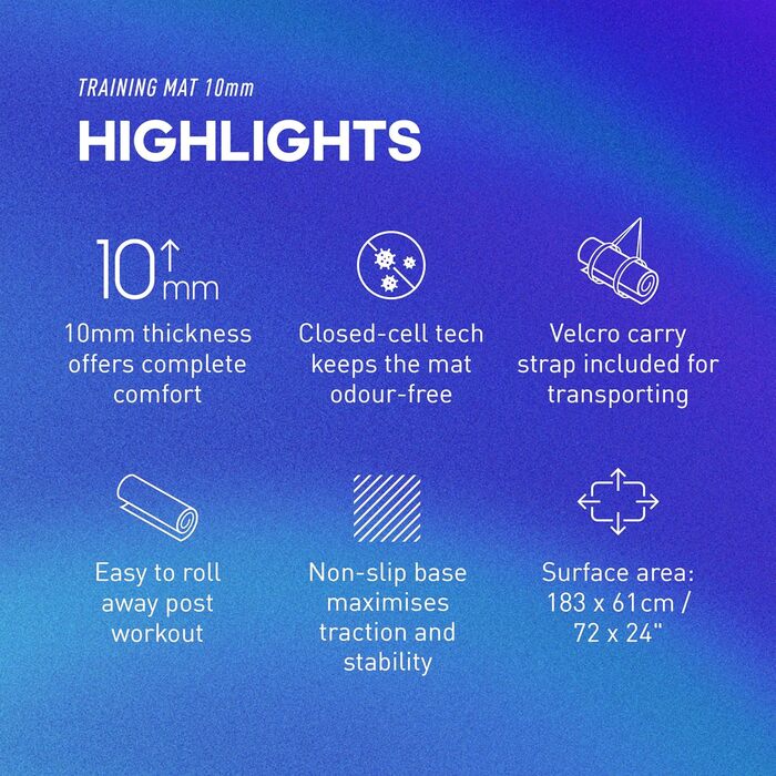 Фітнес-килимок для тренувань adidas, товщина 10 мм, 183x61 см, з ременем для перенесення, червоний