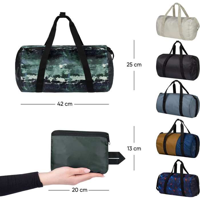 Спортивна сумка Baagl для дітей, хлопчиків та підлітків – компактна, складана, 22 л (Forrest)