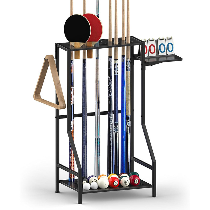 Стійка для київ Billard Queue Stick Rack YBING - тримає до 10 київ, бамбук, чорний колір