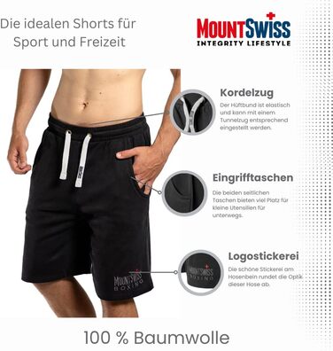 Чоловічі літні шорти Mount Swiss великого розміру (до 8XL), 100% бавовна, спортивні повсякденні шорти на еластичному поясі, антрацит