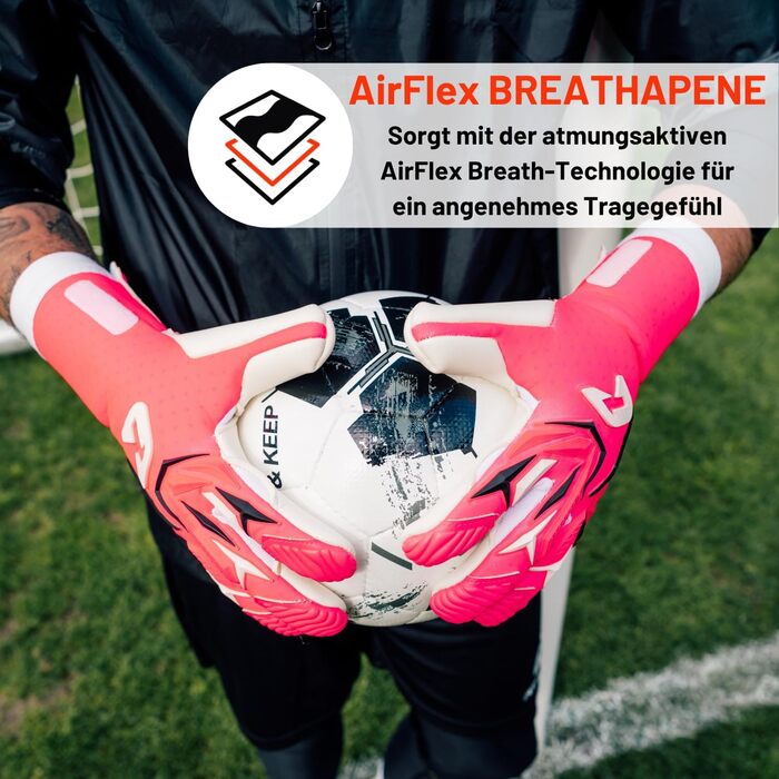 Воротарські рукавички CATCH&KEEP Profi для дорослих - максимальне зчеплення - преміум модель - футбольні воротарські рукавички з технологією Octopus Grip ViVor Crazy Orange 12