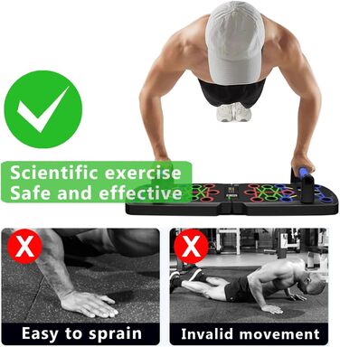 Дошка для віджимань з таймером та еластичним тросом - тренажер для пресу та грудей, чорний