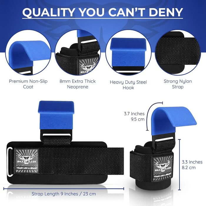 Набори для важкої атлетики BEAST RAGE: напульсники для зап'ястя, неопренові, з гелевою підкладкою, антиковзаючі, для тренувань у спортзалі, чоловічі та жіночі (Блакитний)